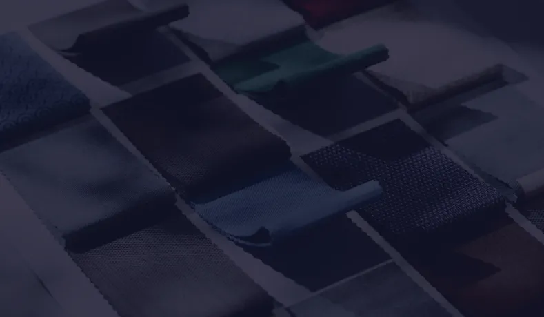 Stoffmuster mit blauer &Uuml;berlagerung